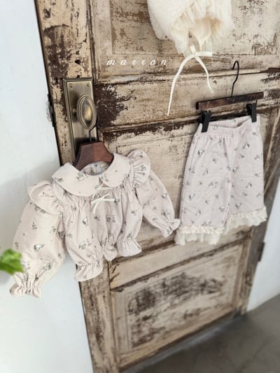 Marron 35｜(1y-6y) 法式小兔印花蕾絲長褲7