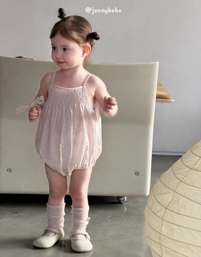 JE713｜(66-90cm) 肩帶小碎花包屁衣4