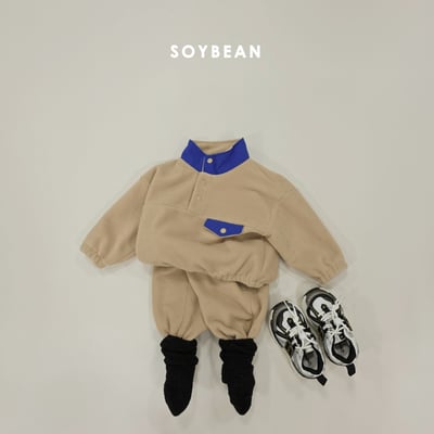 Soybean30｜(75cm-118cm) 抓絨半開襟扣套裝8