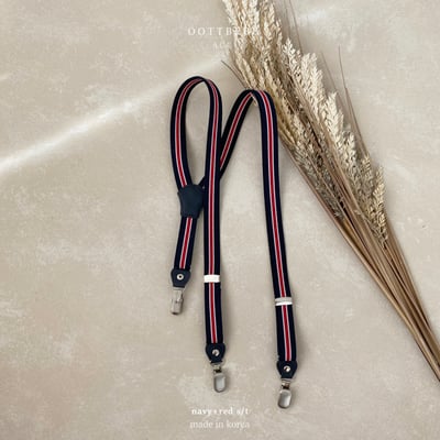 Oottbebe18｜(2y-13y )  英倫拼色彈力背帶吊帶夾5