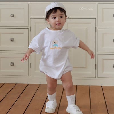 bebe nine08  (6m-24m) 2色小狗印圖包屁衣8