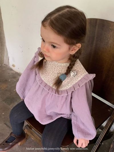 JE571｜(66-90cm) 暮丁香拼接荷葉邊包屁衣14