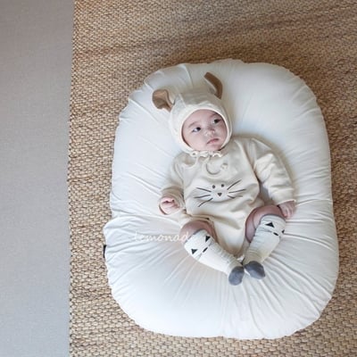 LEMONADE45｜(55cm-85cm) 2色小貓包屁衣含帽子4