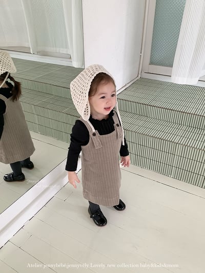 JE602｜(73cm-100cm) 學院風吊带連身裙/高領上衣7