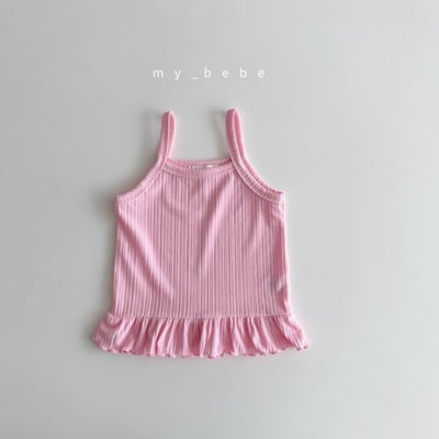 my_bebe33｜(80-120cm) 荷葉捲邊細肩背心11