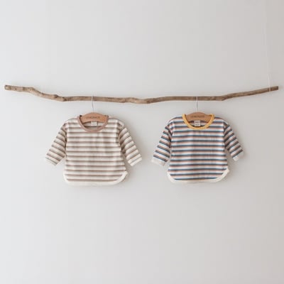 LEMONADE11｜(55cm-85cm) 2色撞色條紋上衣1