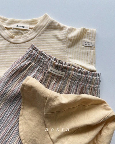 AOSTA56｜(6m-5y) 2款亞麻小標線條褲17