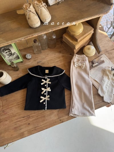 Marron17｜(1y-6y) 蝴蝶結滾邊長褲3