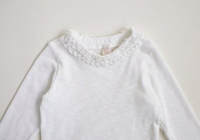 FLO22｜(75-140) 3色滾邊抓皺領上衣22