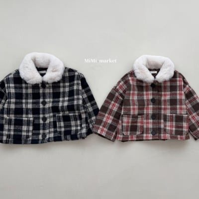 mimi market16 (65-85cm)  格子鋪棉外套1