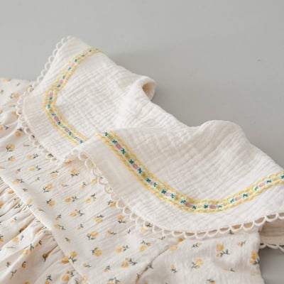 LEMONADE37｜(55cm-85cm) 2色玫瑰碎花翻領包屁衣含帽子20