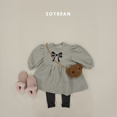 Soybean26｜(75cm-118cm) 蝴蝶緞帶印花公主袖洋裝6