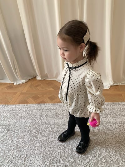 JE600｜(66cm-90cm) 波點緞帶包屁衣15