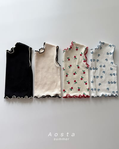 AOSTA47｜(6m-5y) 4款羅紋木耳邊無袖上衣2