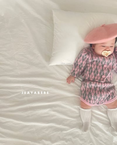 JEAYA08｜(3m-12m) 3色復古菱形針織套裝23