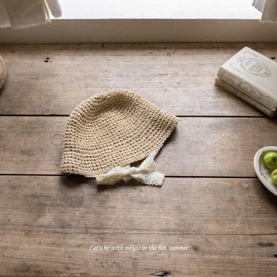 M-KIDS46｜(65-115cm) 蕾絲綁帶草帽10