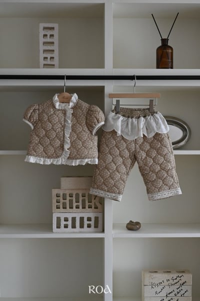 ROA09｜(80cm-120cm) 2色菱格蕾絲邊鋪棉背心3