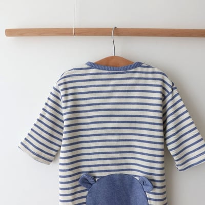 LEMONADE06｜(55cm-85cm) 2色小熊條紋包屁連身衣含帽子22