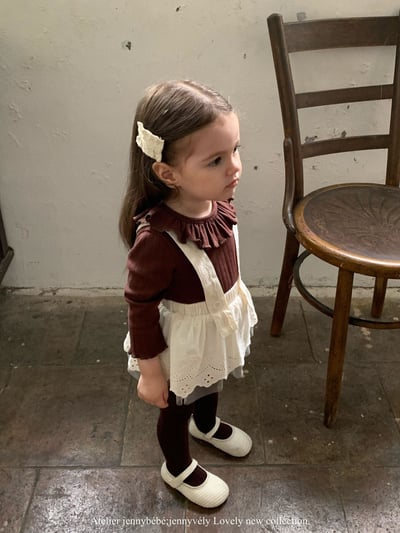 JE493｜(73-100cm) 滾邊翻領上衣/花邊吊帶裙9