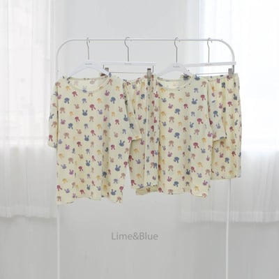 LIME&BLUE01｜(80-118cm MOM )  兔子親子居家服13