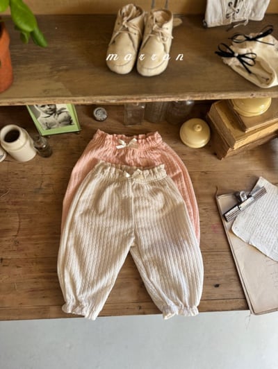 Marron18｜(1y-6y) 麻花針織縮口褲1