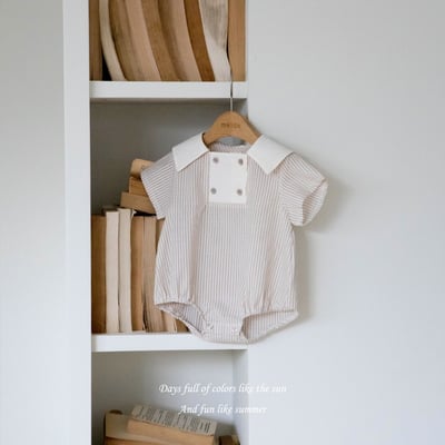 M-KIDS44｜(65-80cm) 條紋排釦包衣3