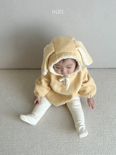 Nutt09｜(3m-16m) 小兔刷毛連身包屁衣3