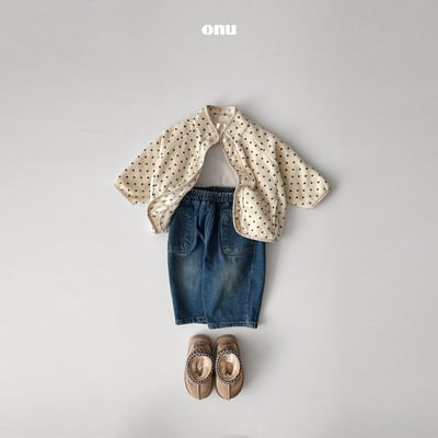 onu 37｜(70cm-115cm) 波點軟磨毛開襟外套7