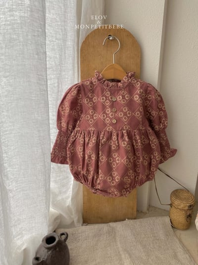 Monpetitbebe03｜(6m-18m) 古典荷葉立領公主袖包屁衣3