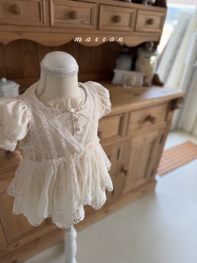 Marron14｜(1y-6y) 刺繡緹花蕾絲背心3