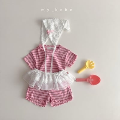 my_bebe22｜(80-120cm) 條紋捲邊套裝3