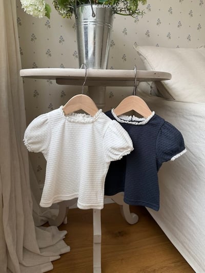 Bebe holic43｜(3m-18m) 蕾絲泡泡袖上衣2