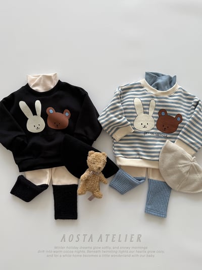 AOSTA63 ｜(6m-5y) 經典撞色刷毛緊身褲17