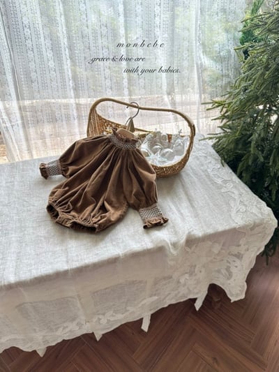 MONBEBE04｜(3m-24m) 冬季滾邊縮口包屁衣11