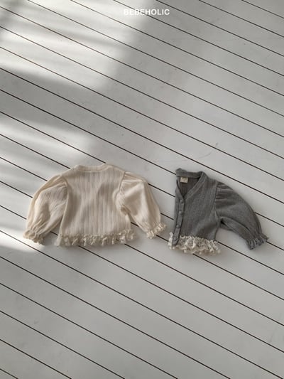 Bebe holic23｜(3m-18m) 蕾絲滾邊針織開襟外套10