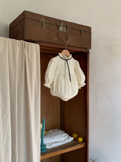 JE600｜(66cm-90cm) 波點緞帶包屁衣24