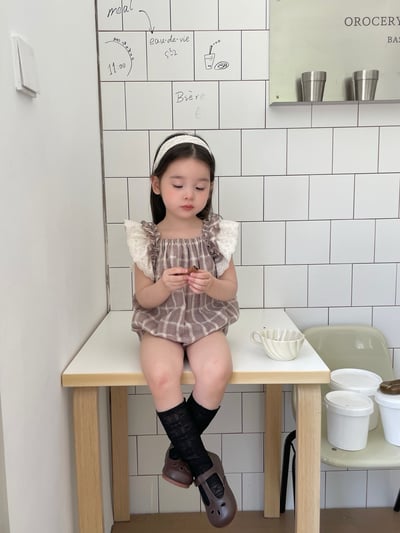 JE33｜(66-120cm) 格紋飛袖包屁衣/洋裝5