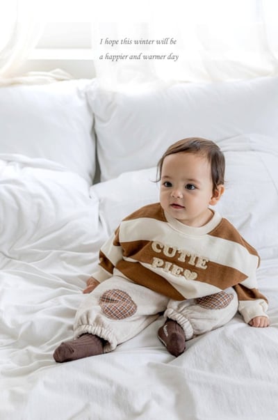 M-KIDS43｜(65-115cm) 2色條紋印花休閒上衣8