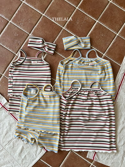 thelala36｜ (70-115) 條紋細肩洋裝6