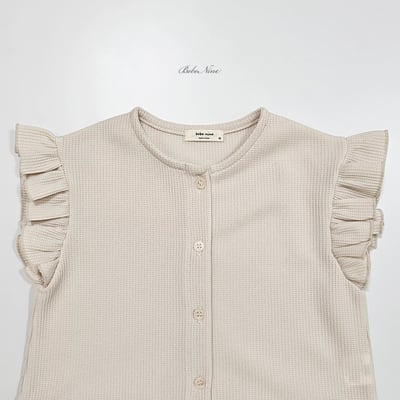 bebe nine45  (65cm-115cm) 2色荷葉鈕釦開衫套裝6