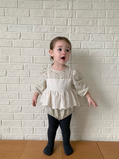 JE616｜(66cm-90cm) 碎花蕾絲背心設計包屁衣9