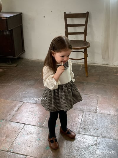 JE583｜(66-90cm) 格紋蝴蝶結綁帶包屁衣12