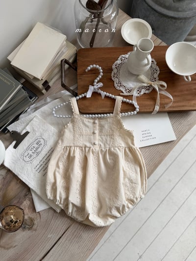 Marron07｜(3m-18m 1y-6y) 花園蕾絲邊包屁衣/洋裝14