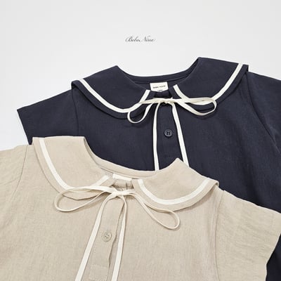 bebe nine38  (6m-24m) 2色氣質翻領包屁衣3