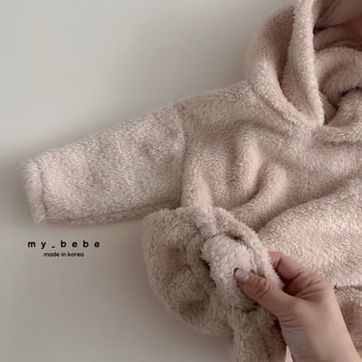 my_bebe20｜(-6m-12m-) 刷毛小兔連帽包屁衣7