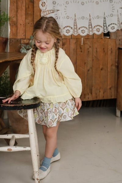 FLO39｜(75-140) 3色法式傘狀荷葉襯衫12