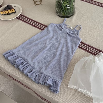 LePetitmot20｜(80-125cm) 蝴蝶結背心連身裙3