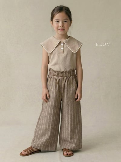 Mon petit12｜(73-118cm) 2色亞麻條紋寬褲13