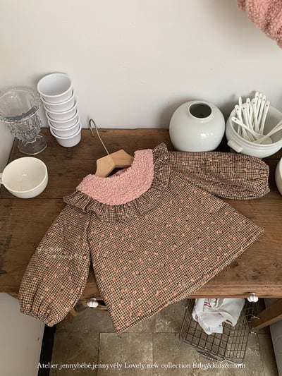 JE 642｜(80-110cm)  絨毛小碎花包屁裝7