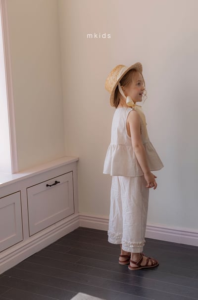 M-KIDS23｜(65-115cm) 條紋滾邊直筒長褲15